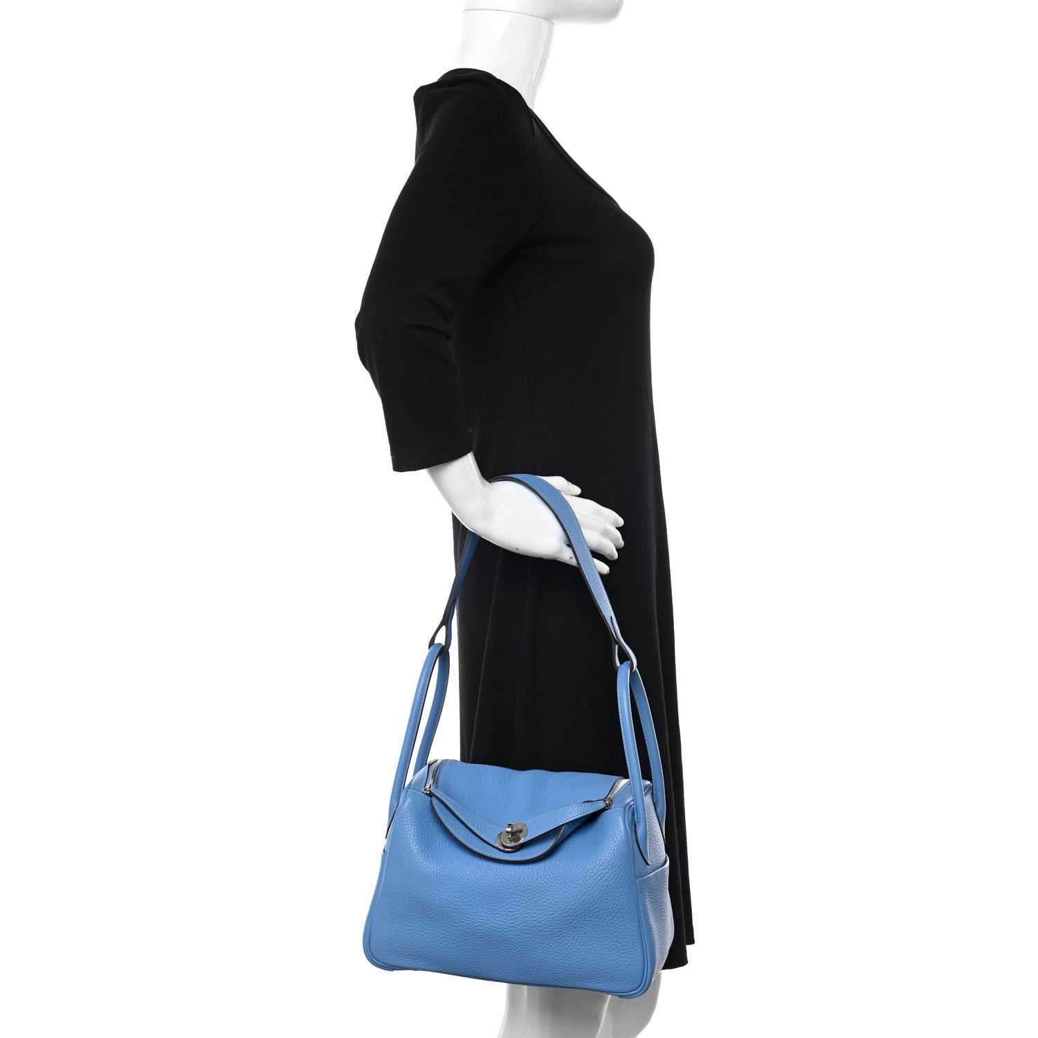 Hermes Taurillon Clemence Lindy 26 Bleu Paradis 2 of 12