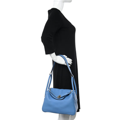 Hermes Taurillon Clemence Lindy 26 Bleu Paradis 2 of 12