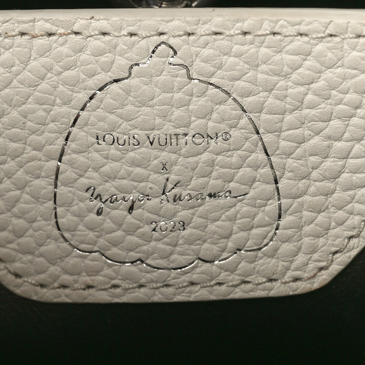 LV X YK Taurillon Psychedelic Capucines MM Black White