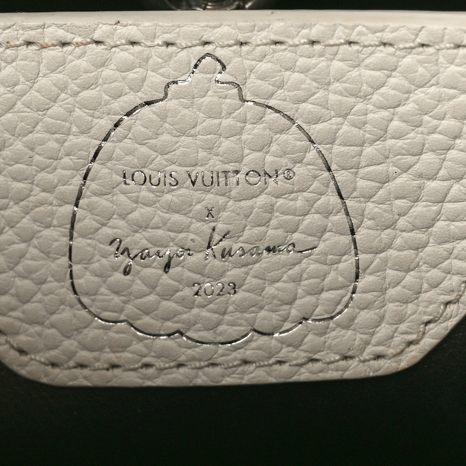 Louis Vuitton LV X YK Taurillon Psychedelic Capucines MM Black White 6 of 9