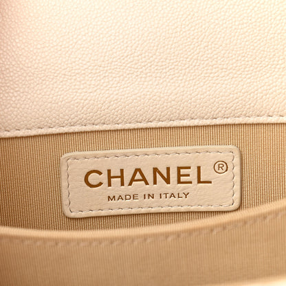Chanel Caviar Quilted North South Boy Flap White 6 of 9