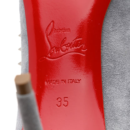 Christian Louboutin Veau Velours Studded Anjalina 85 Pumps 35 Brest 7 of 7