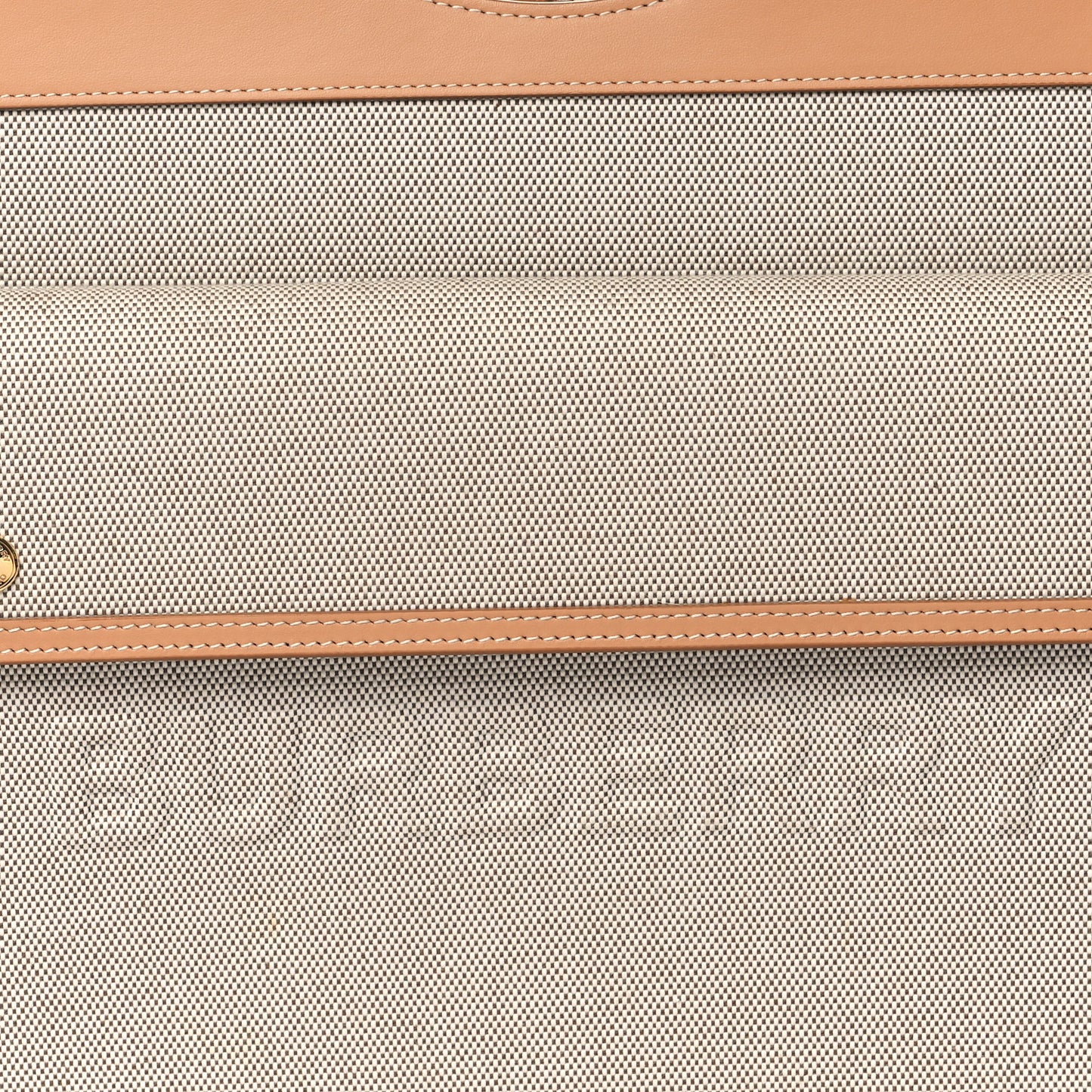Canvas Smooth Calfskin Two Tone Medium Pocket Bag Soft Fawn Warm Sand