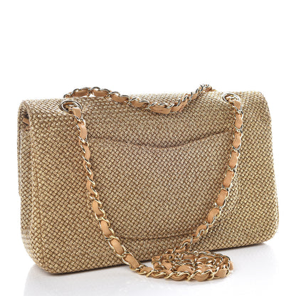 Chanel Tweed Mirror Embellished Medium Double Flap Gold 3 of 13