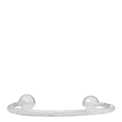 Tiffany Sterling Silver Textured Barbell Cuff Bracelet 2 of 3