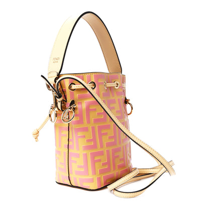 Fendi Vitello Liberty F is Fendi Bi-Color FF 1974 Embossed Mini Mon Tresor Bucket Bag Savana Lollypop 3 of 13