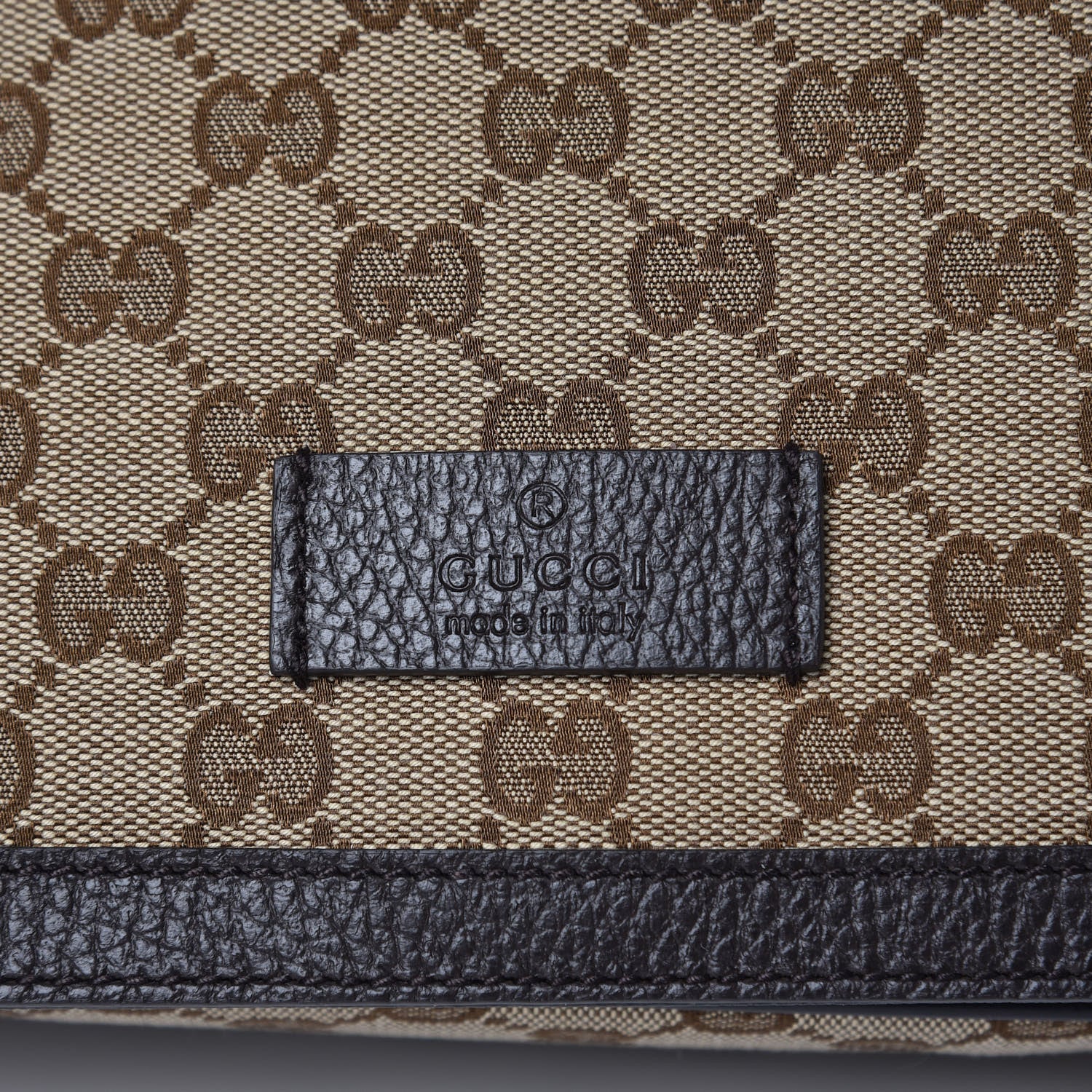 Gucci Monogram Large Flap Messenger Bag Beige Dark Brown 6 of 10