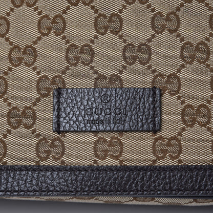 Gucci Monogram Large Flap Messenger Bag Beige Dark Brown 6 of 10