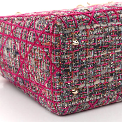 Christian Dior Tweed Medium Lady Dior Pink Multicolor 9 of 10