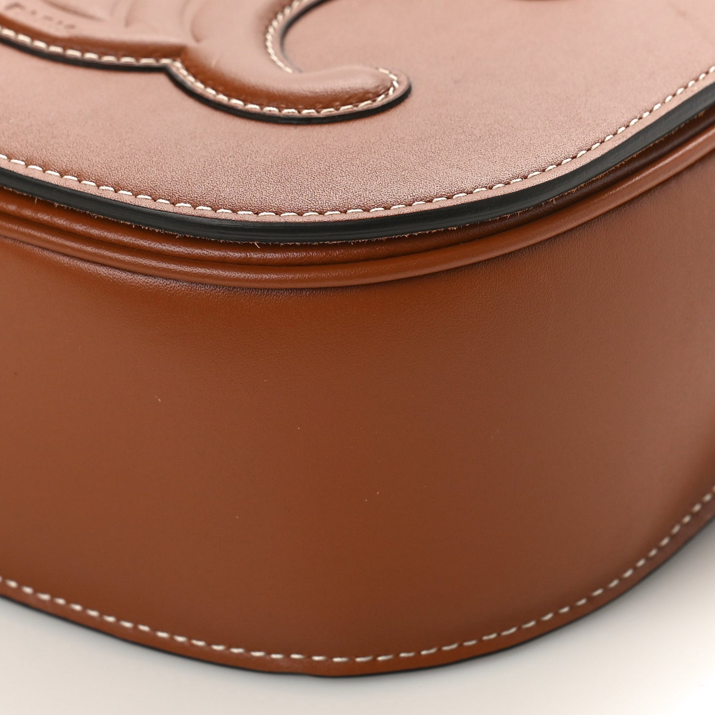 Smooth Calfskin Cuir Triomphe Folco Crossbody Bag Tan