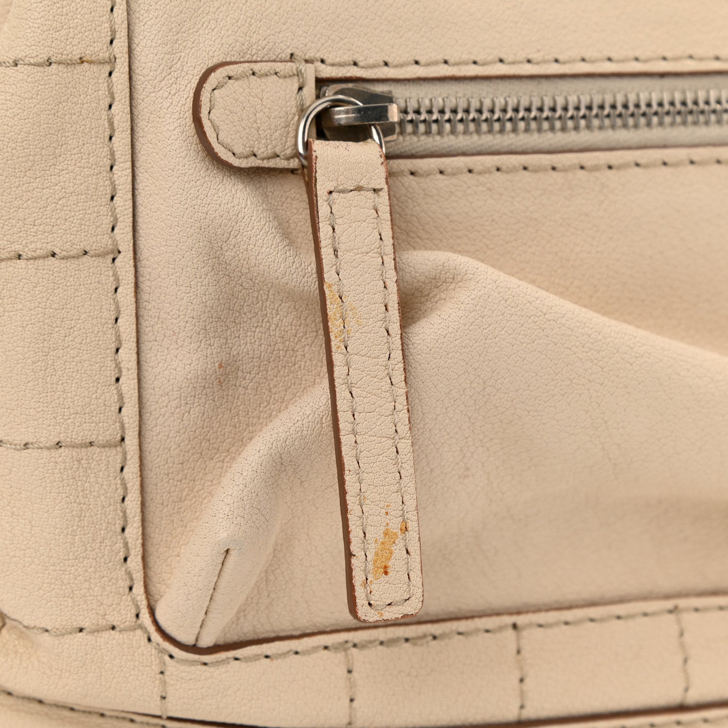 Chanel Goatskin Square Stitch Essential Bowler White 12 of 15