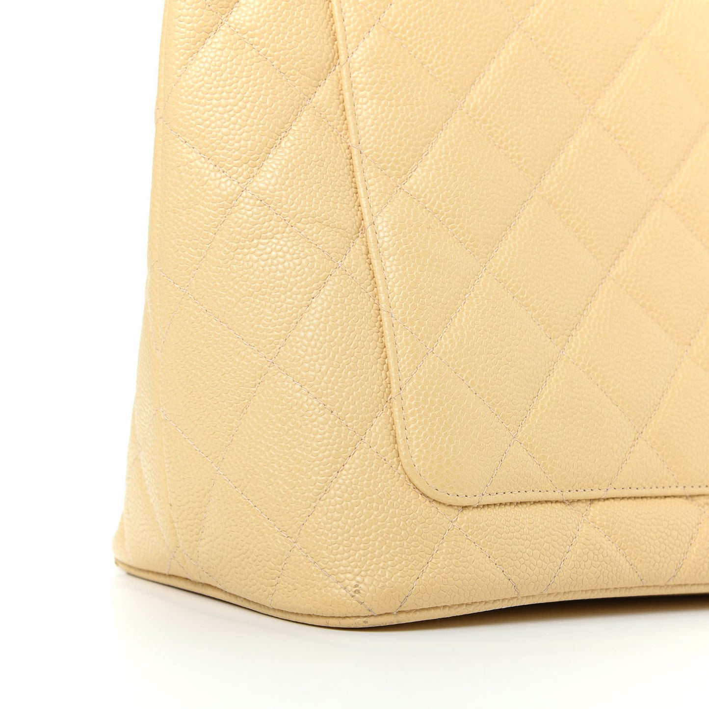 Caviar Quilted Medallion Tote Light Beige