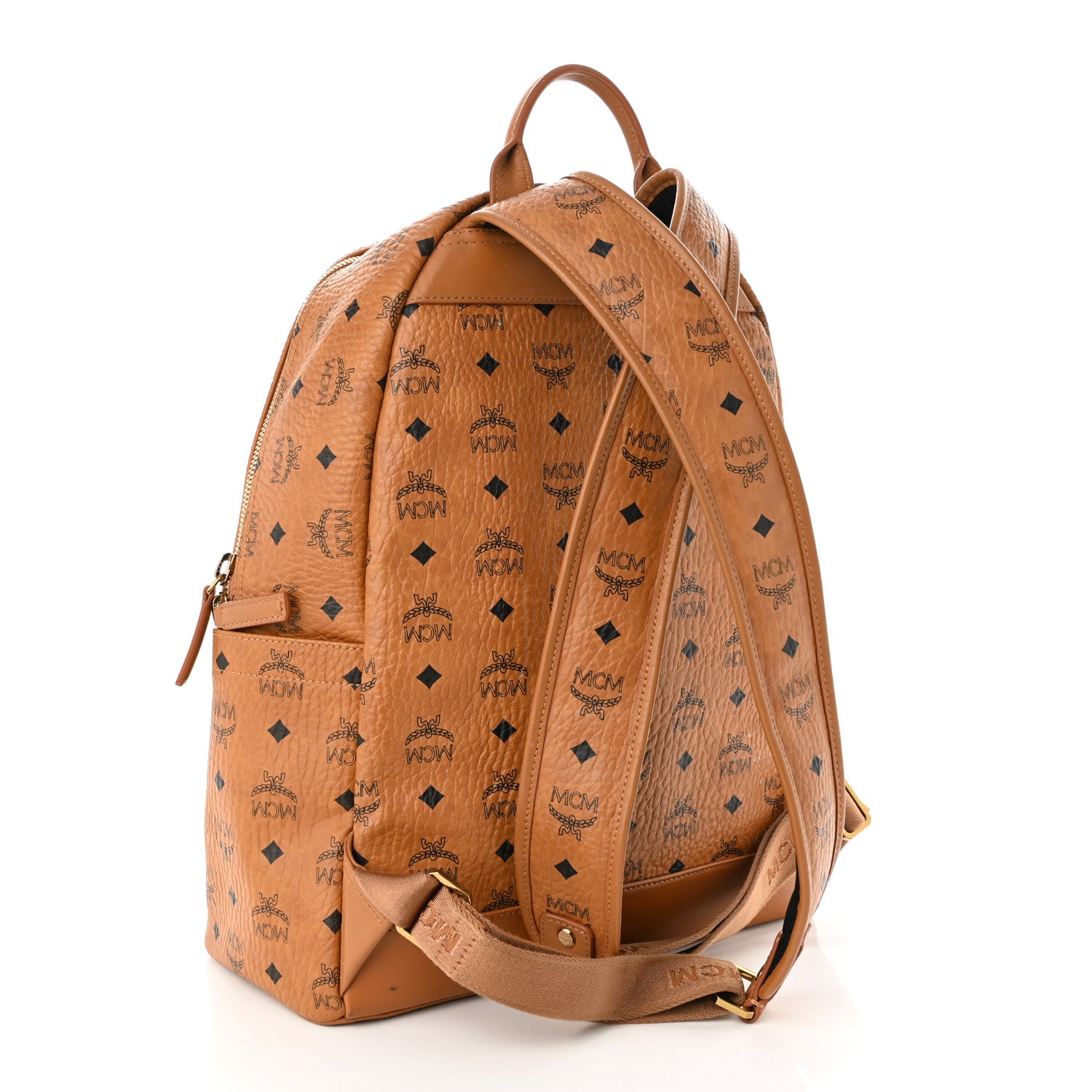 MCM Visetos Mens Medium Stark Backpack Cognac 3 of 10