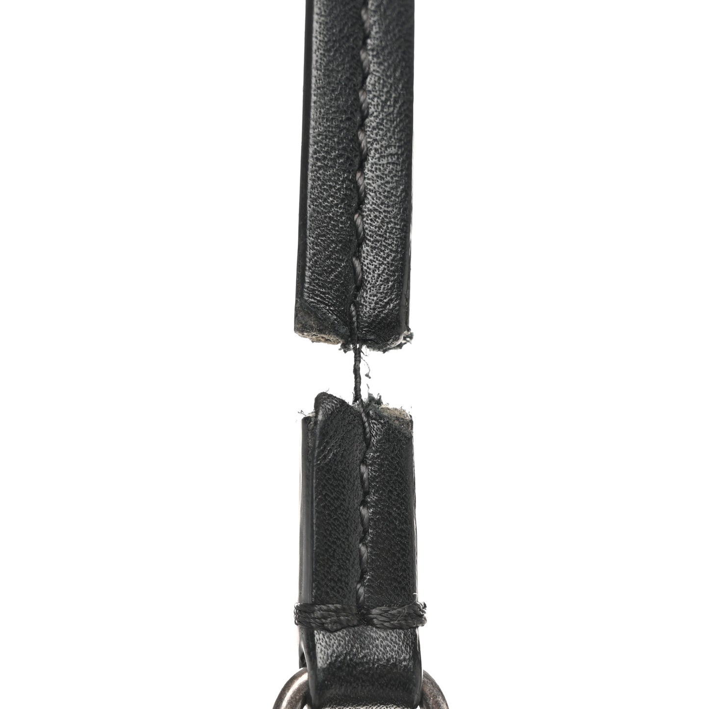 Lambskin Stitched Shopping Tote Black