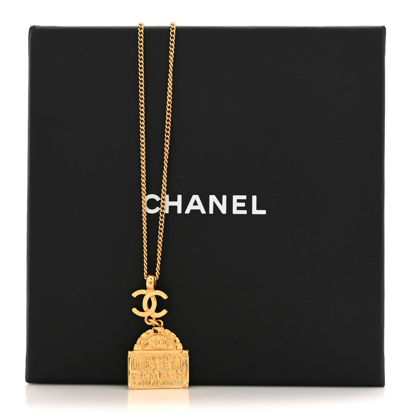 Metal CC Rue Cambon Necklace Gold