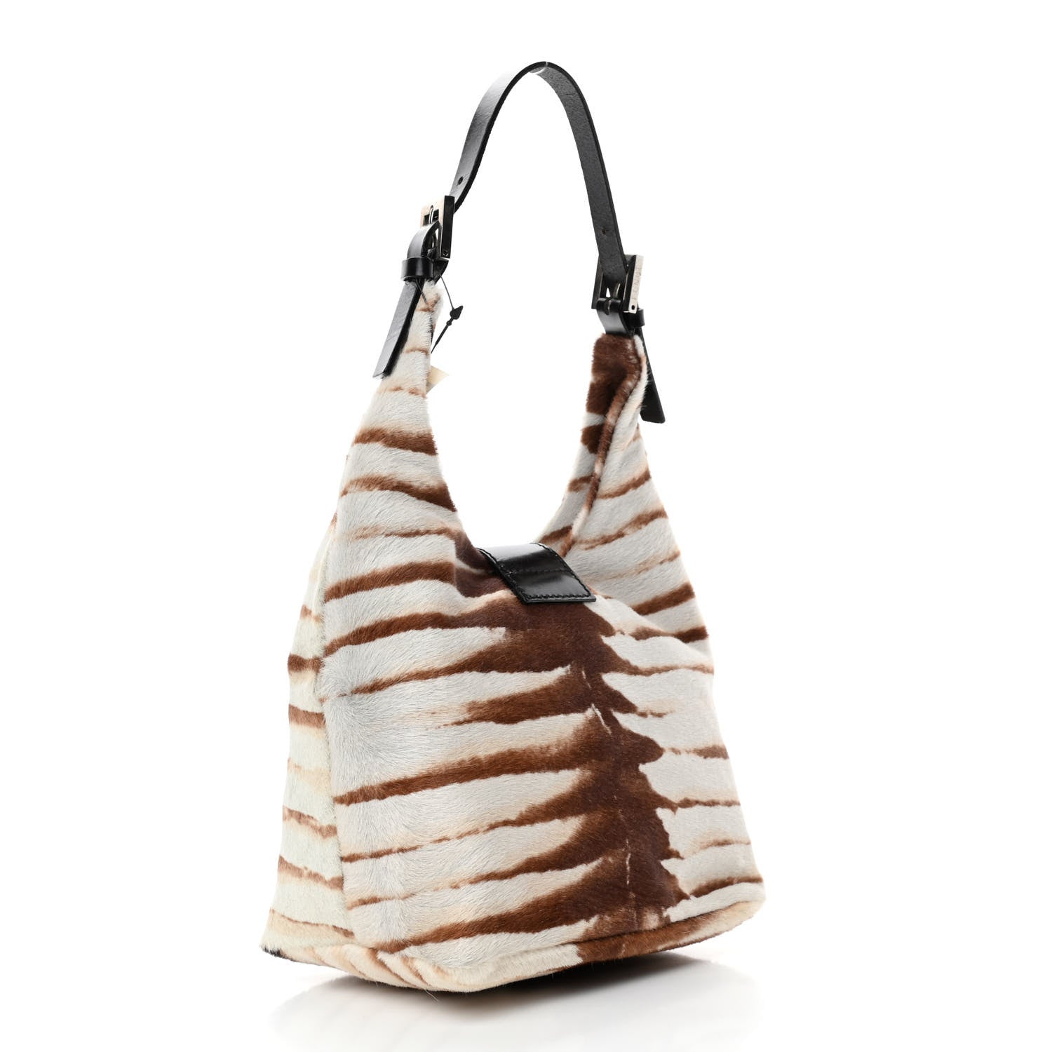 Fendi Calf Hair Zebra Print Shoulder Bag Brown 2 of 4
