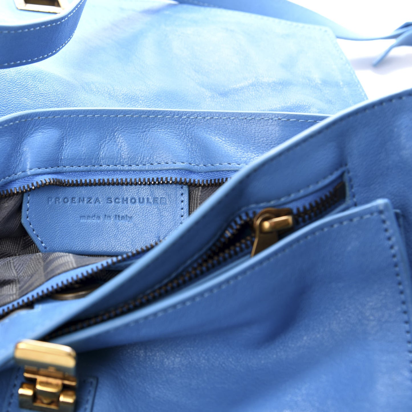 Lambskin Medium PS1 Satchel Sky Blue