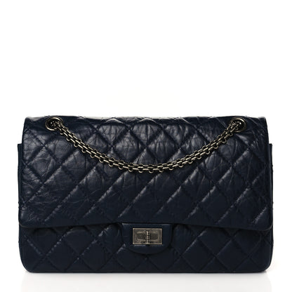 Chanel Aged Calfskin Quilted 2.55 Reissue 226 Flap Navy Blue 1 of 10