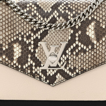 Louis Vuitton Soft Calfskin Snakeskin My Lockme Chain Bag BB Black White Beige 8 of 12