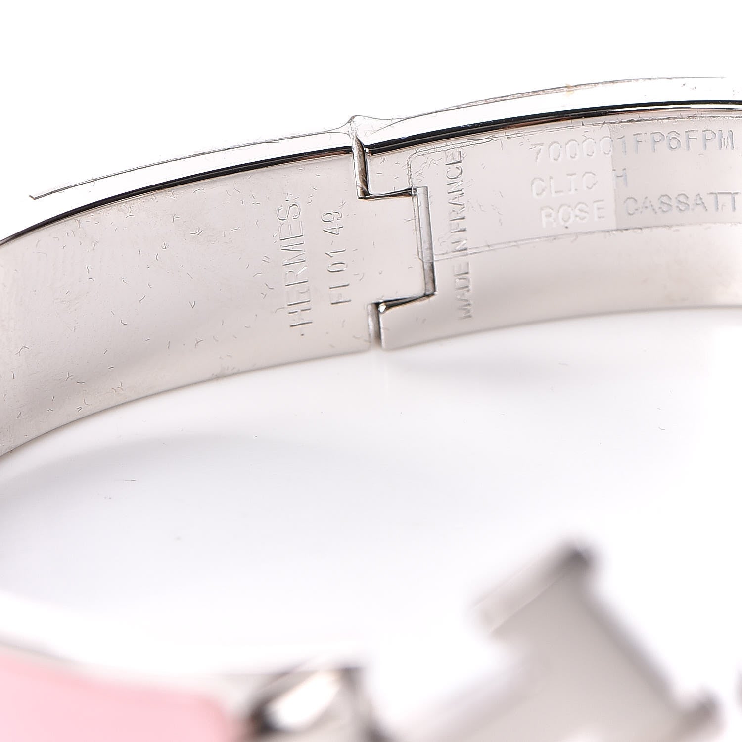 Hermes Enamel Narrow Clic Clac H Bracelet PM Rose Cassata 4 of 6