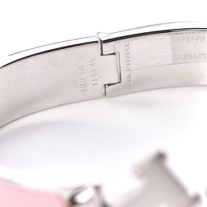 Hermes Enamel Narrow Clic Clac H Bracelet PM Rose Cassata 4 of 6