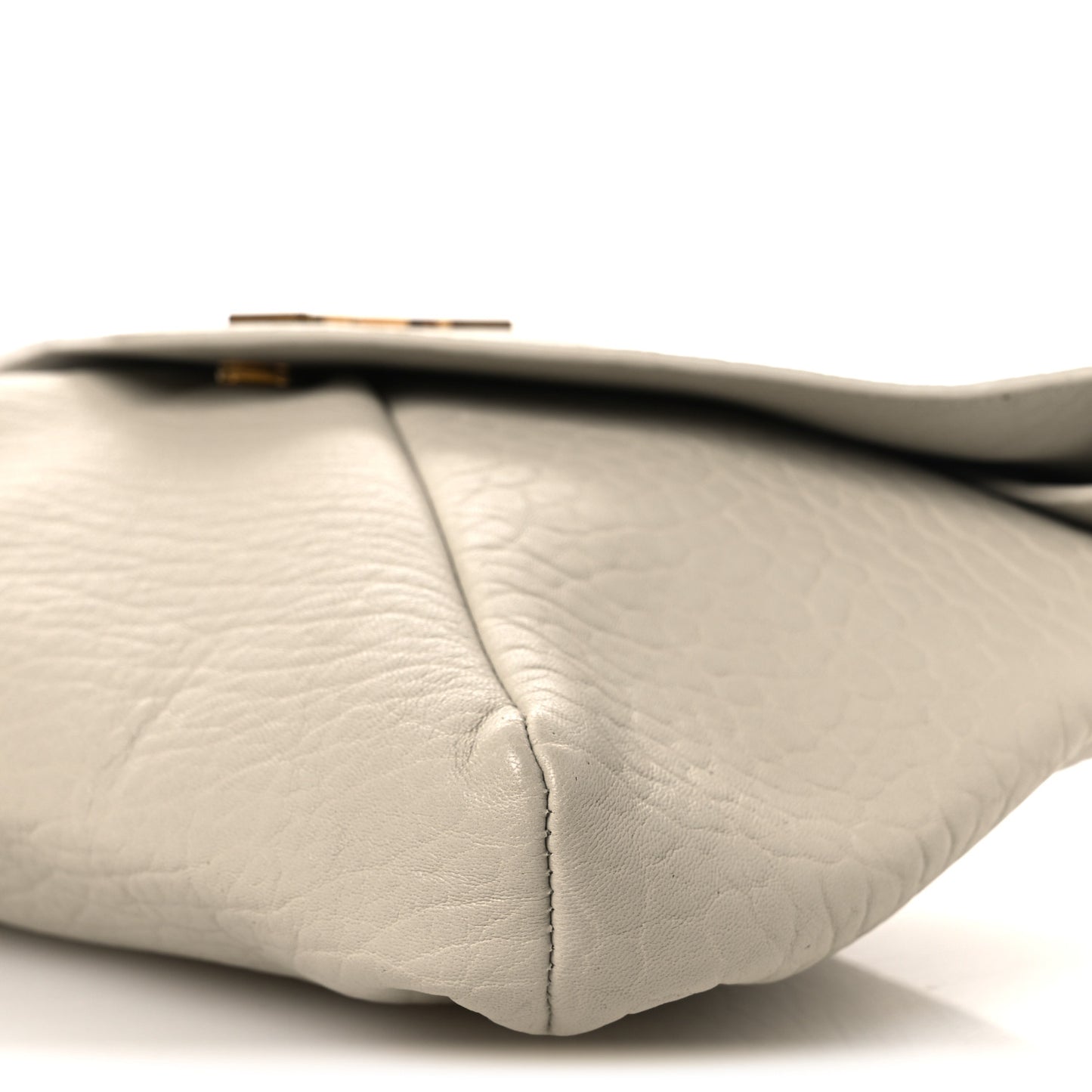 Grained Lambskin Large Cassandre Envelope Pouch Blanc Vintage
