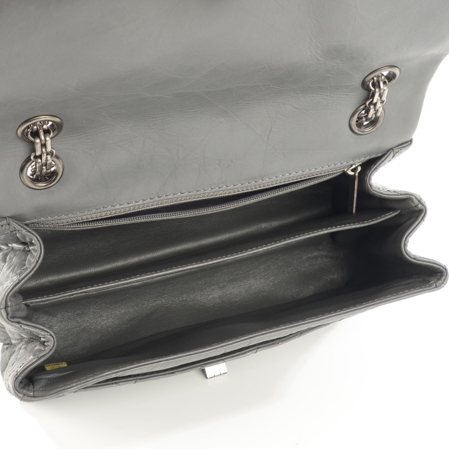 Aged Calfskin Accordion Reissue 2.55 Flap Grey