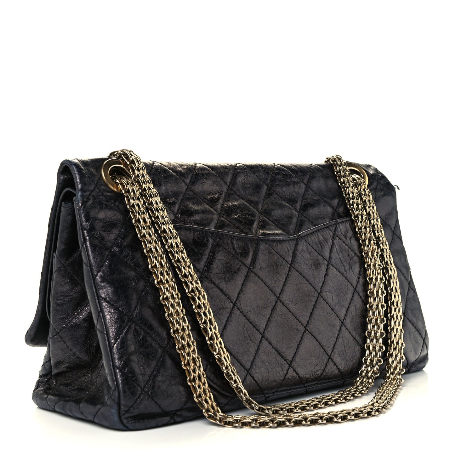 Aged Calfskin Quilted 2.55 Reissue 228 Flap Black