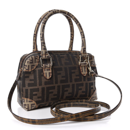Fendi Zucca Zucchino Mixed Media Boston Tobacco 3 of 13