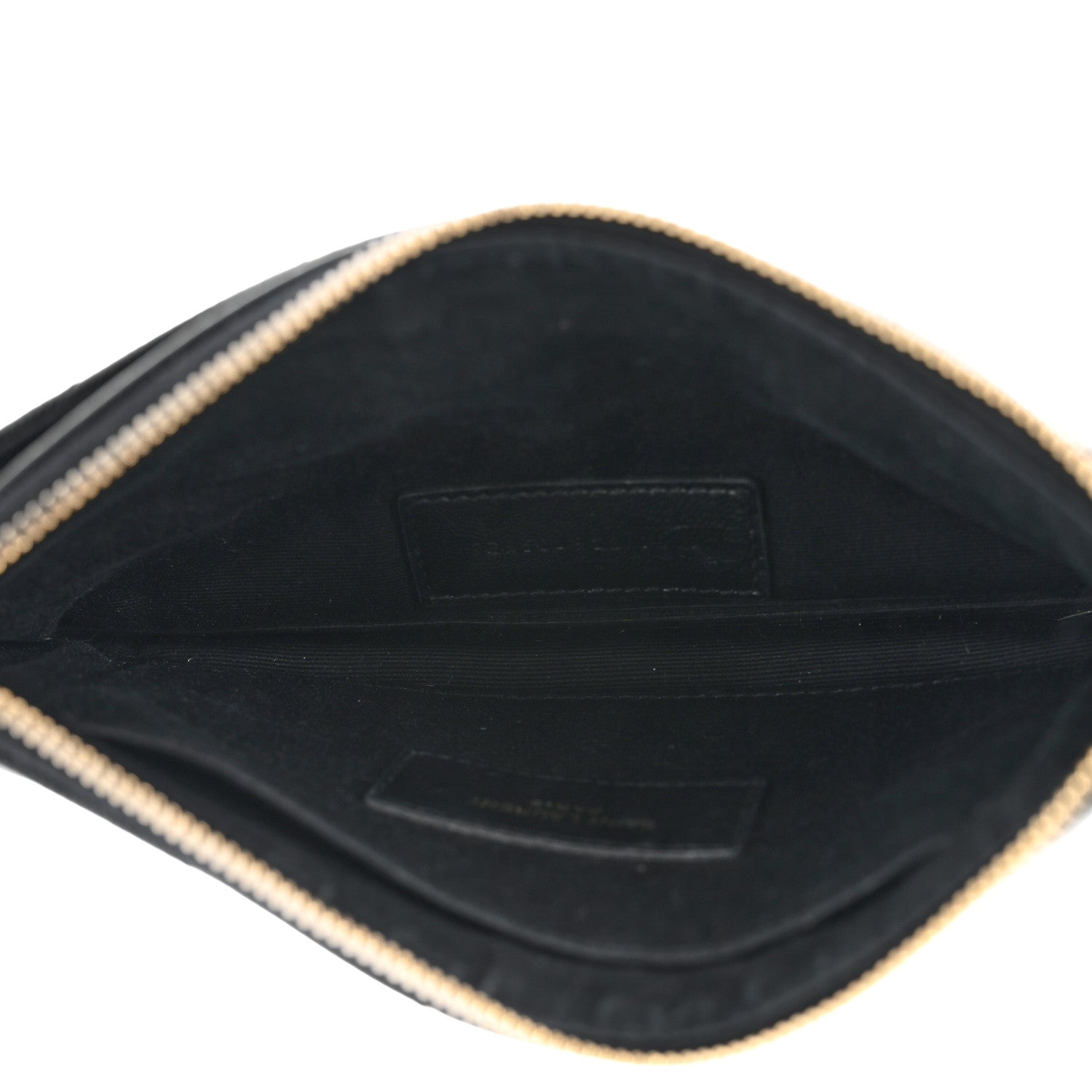 Saint Laurent Grain De Poudre Chevron Monogram Bill Pouch Black 5 of 9