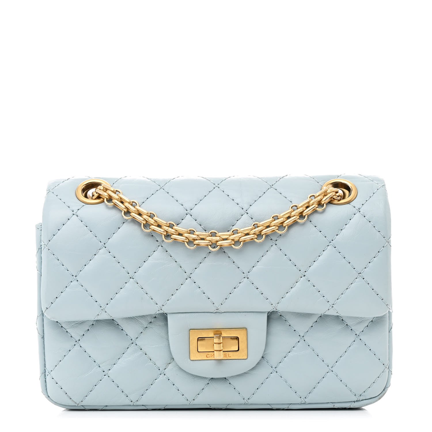 Chanel Aged Calfskin Quilted 2.55 Reissue Mini Flap Light Blue 1 of 11