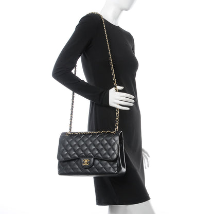 Chanel Caviar Quilted Jumbo Double Flap Black 3 of 16