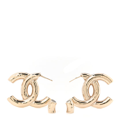 Chanel Metal Large CC Earrings Light Gold 3 of 5