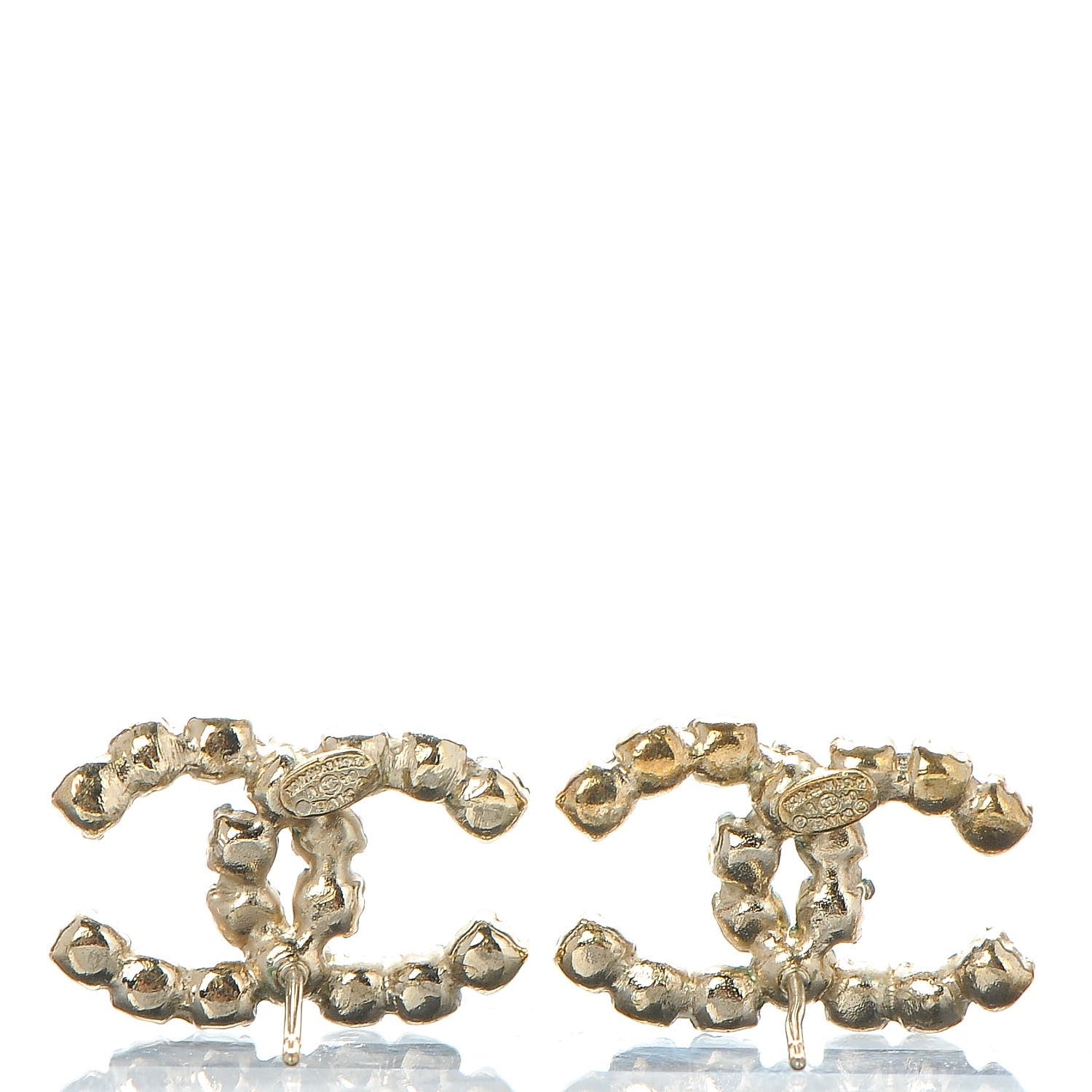 Chanel Crystal CC Earrings Gold 3 of 5