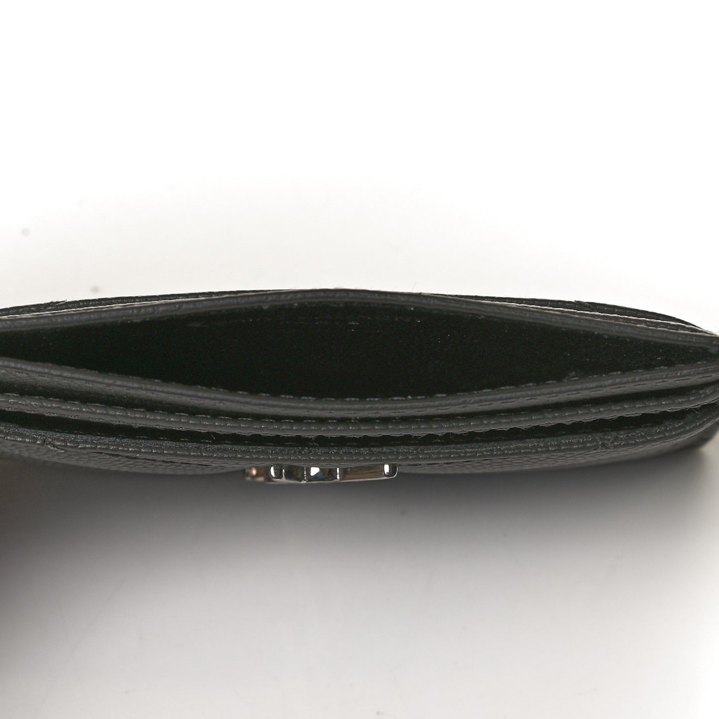 Grain De Poudre Matelasse Chevron Monogram Credit Card Case Black