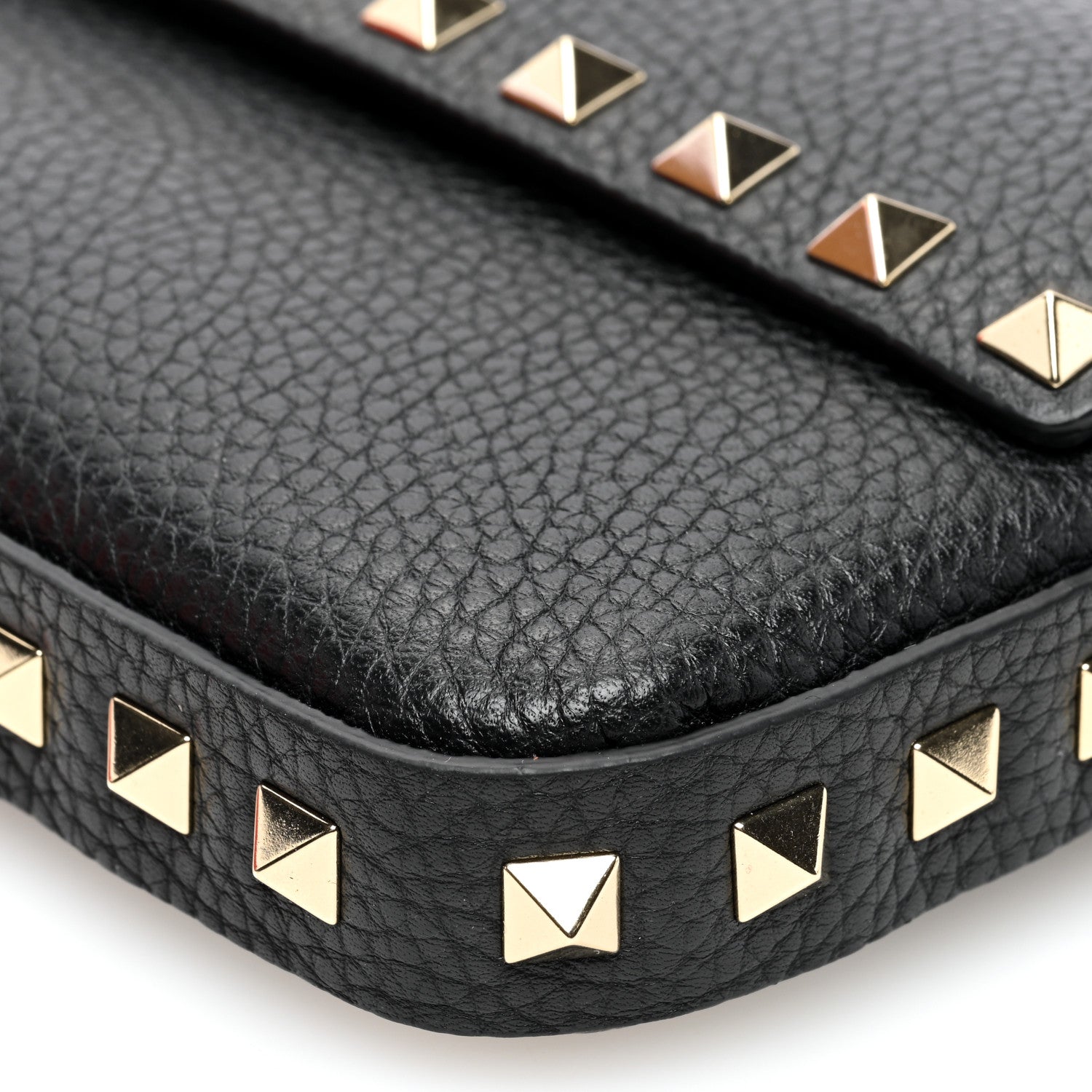 Valentino Garavani Grainy Calfskin Rockstud Crossbody Pouch Black 9 of 10