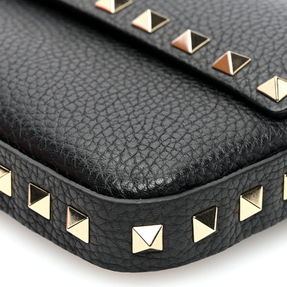 Valentino Garavani Grainy Calfskin Rockstud Crossbody Pouch Black 9 of 10