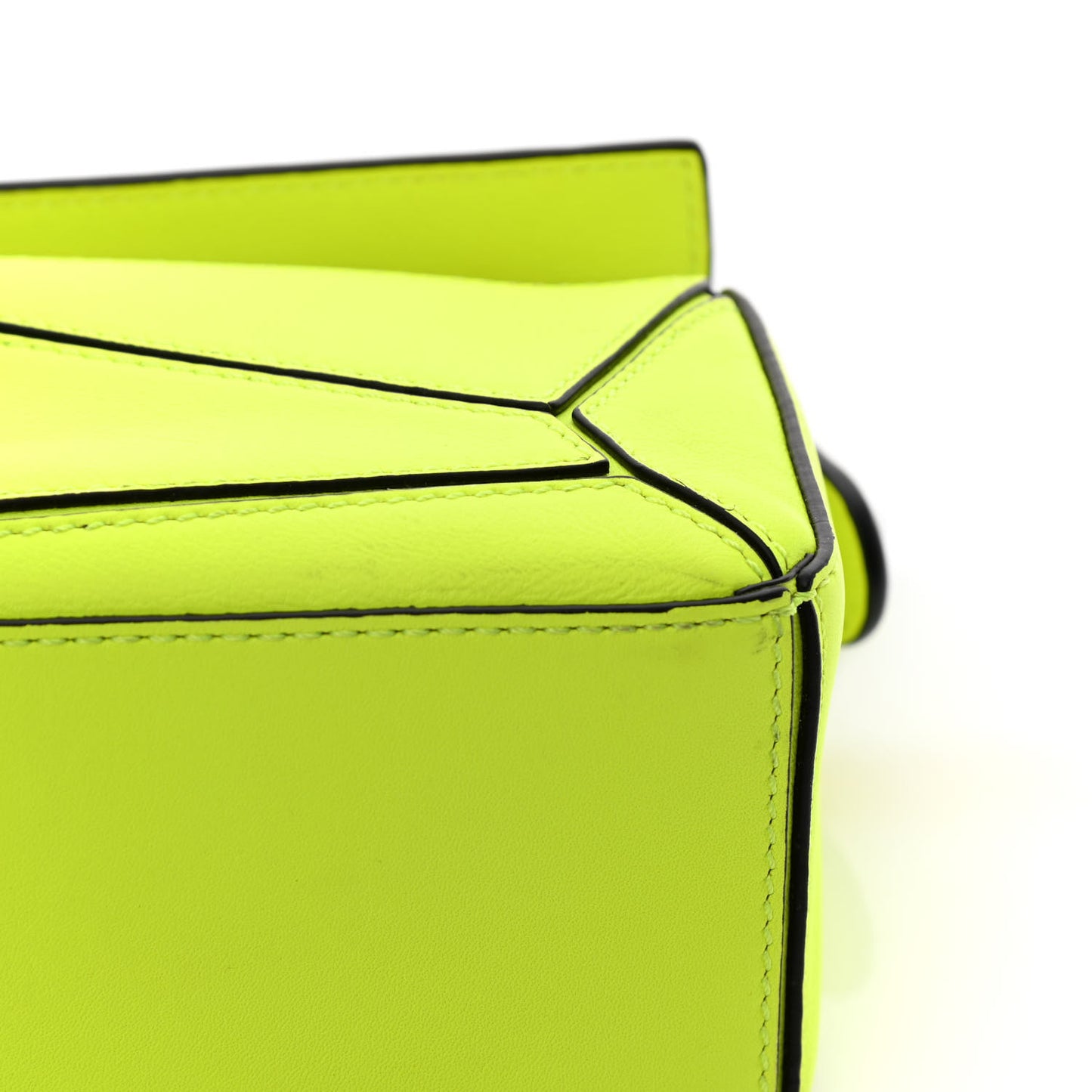 Calfskin Mini Puzzle Bag Neon Yellow