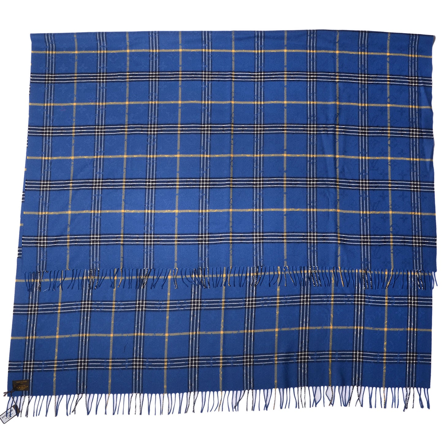 Wool Plaid Masai Tartan Rug Shawl Blue