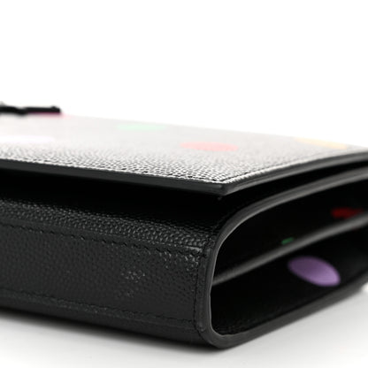 Saint Laurent Grain De Poudre Monogram Chain Wallet Black Confetti 11 of 11