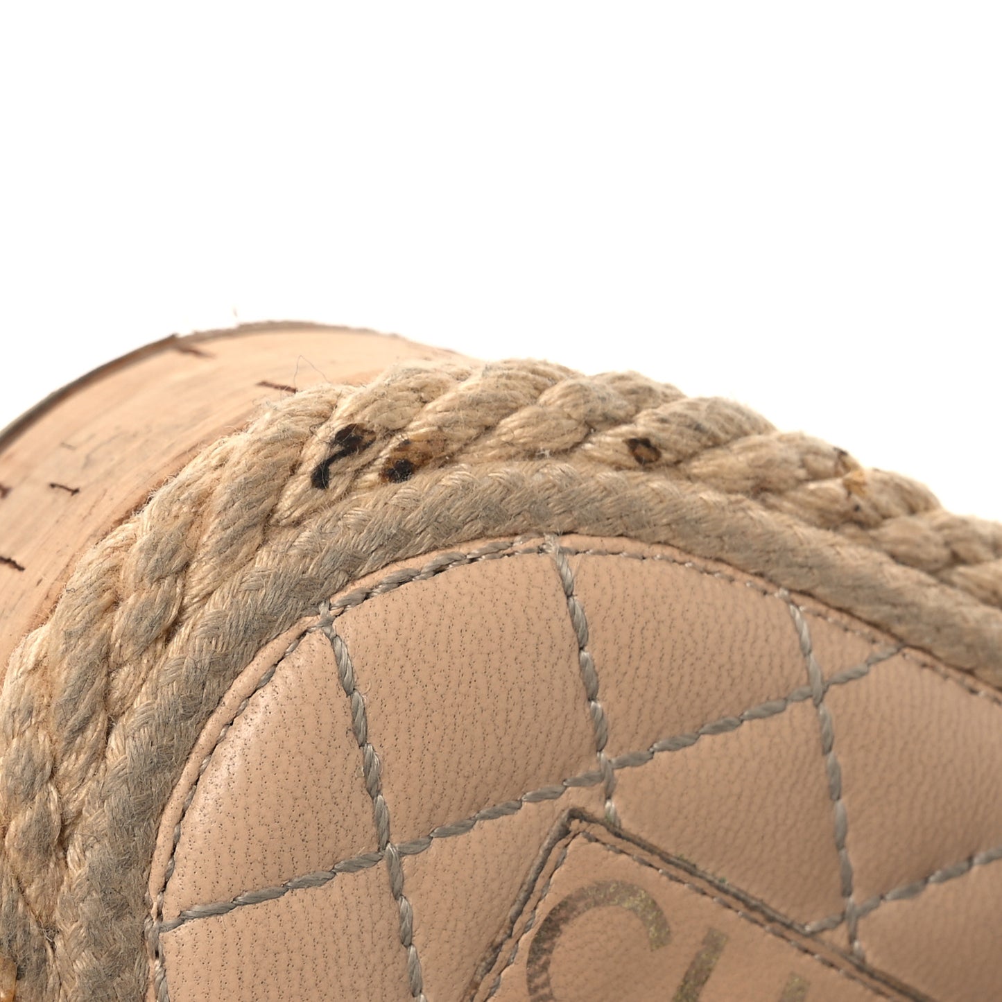 Cord Lambskin Quilted Logo Mules 39 Beige