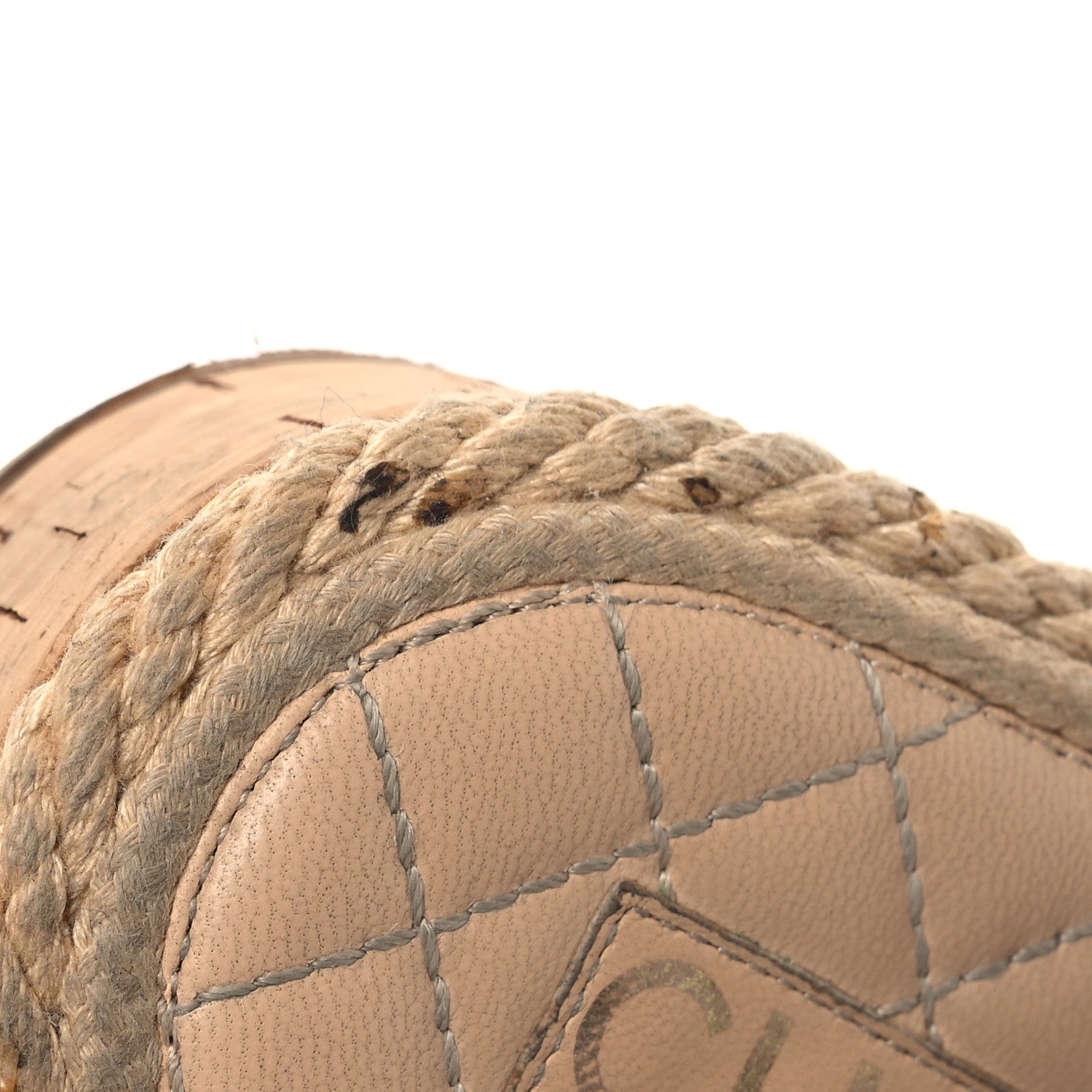 Chanel Cord Lambskin Quilted Logo Mules 39 Beige 12 of 17