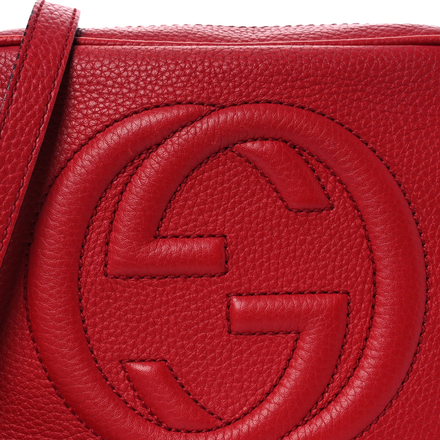 Gucci Pebbled Calfskin Small Soho Disco Bag Vibrant Red 8 of 11