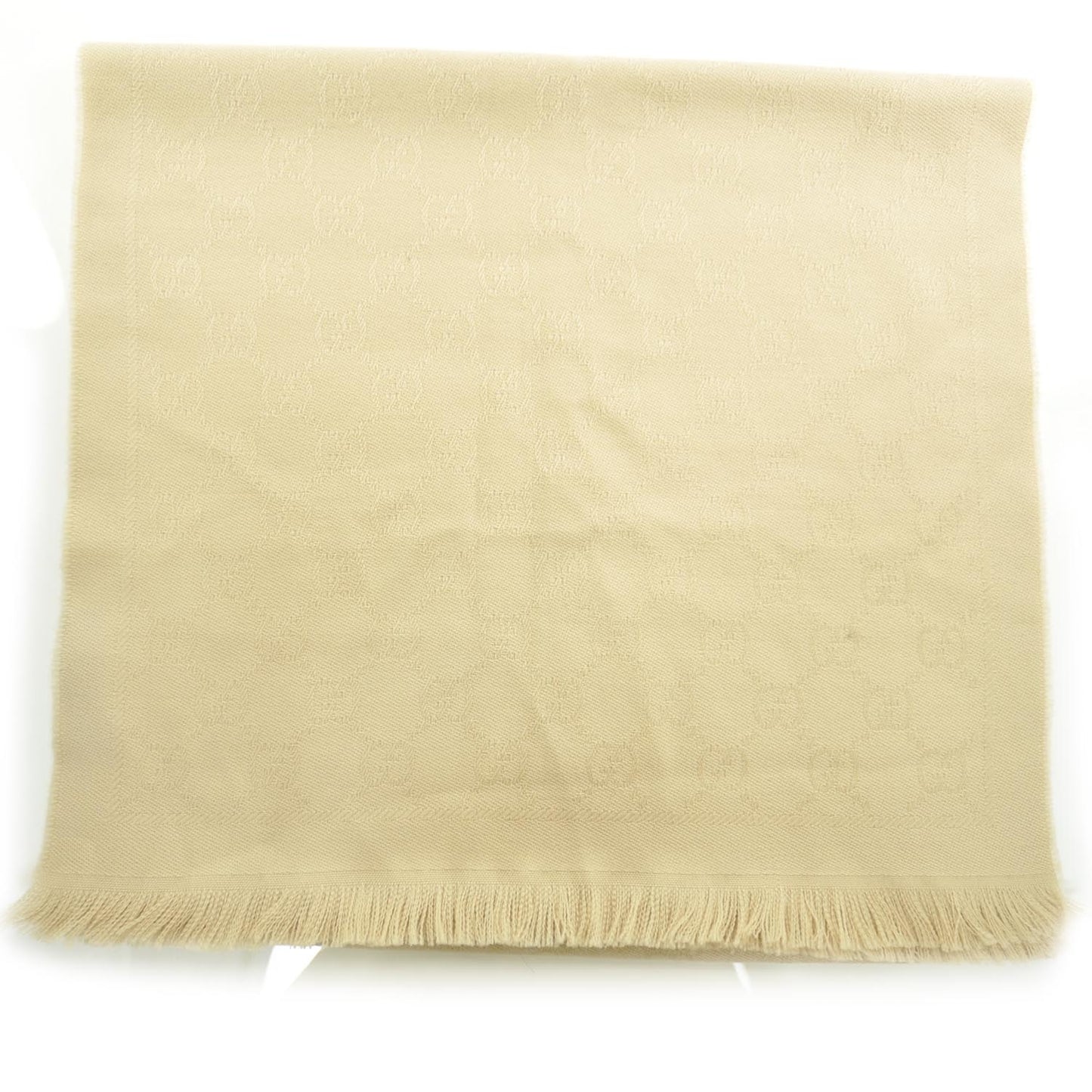 Wool Monogram Shawl Scarf