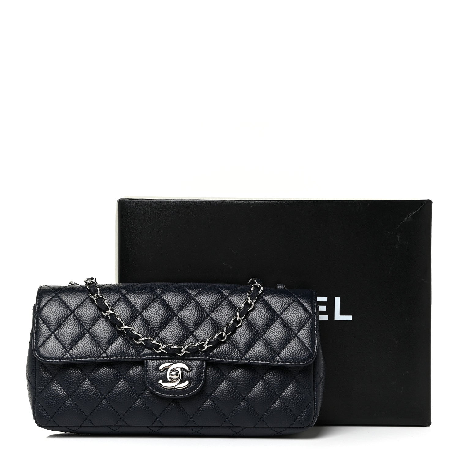 Chanel Caviar Quilted East West Flap Navy 11 of 11