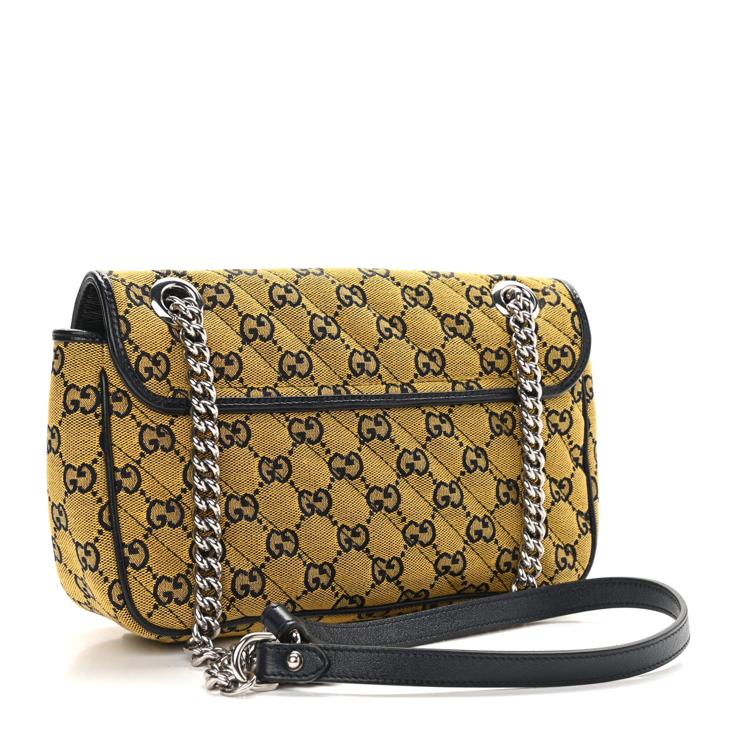 Monogram Multicolor Matelasse Diagonal Small GG Marmont Shoulder Bag Yellow Blue