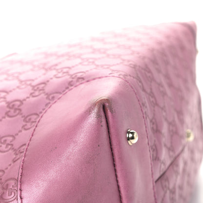 Gucci Metallic Soft Guccissima Large Heart Bit Charm Top Handle Tote Fresia Rose 15 of 22