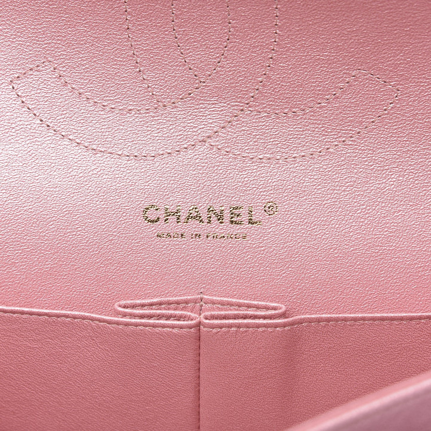 Iridescent Caviar Quilted Jumbo Double Flap Rose Pink