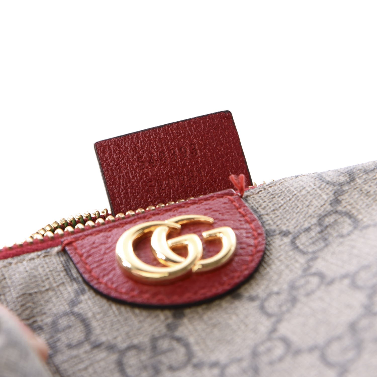 Gucci Soft GG Supreme Monogram Calfskin Medium Ophidia Cosmetic Case Beige Ebony Hibiscus Red 9 of 10