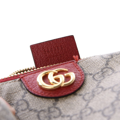 Gucci Soft GG Supreme Monogram Calfskin Medium Ophidia Cosmetic Case Beige Ebony Hibiscus Red 9 of 10